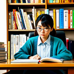 Studying Hard**

A Japanese woman in her late 20s, sitting at a desk overflowing with textbooks and notes about hotel management, wearing comfortable but professional attire (fully clothed, modest sweater and glasses). She has a determined expression and is surrounded by Japanese books. Background: A cozy, slightly cluttered apartment in Tokyo. Style: Anime-inspired, vibrant colors, highly detailed. Safety: safe for work, appropriate content, family-friendly, perfect anatomy, natural pose, proper finger count.

**