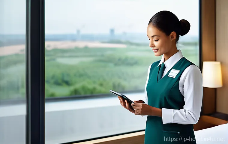 호텔 실무에서 유용한 기술 훈련 - **Prompt: Personalized AI Concierge Experience in a Modern Hotel Lobby**
    A brightly lit, sophist...