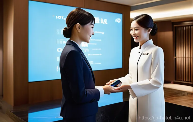 호텔관리사 시험에서 자주 틀리는 문제 - **Prompt:** A sleek, modern hotel lobby with soft, ambient lighting. At the front desk, a profession...
